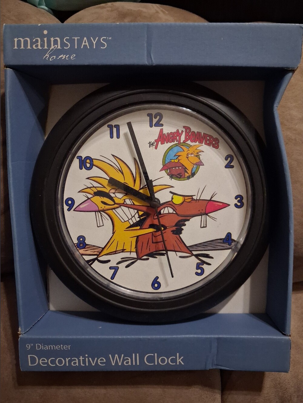 Vintage The Angry Beavers Wall Clock 9" Mainstays 1999 Nickelodeon New Sealed